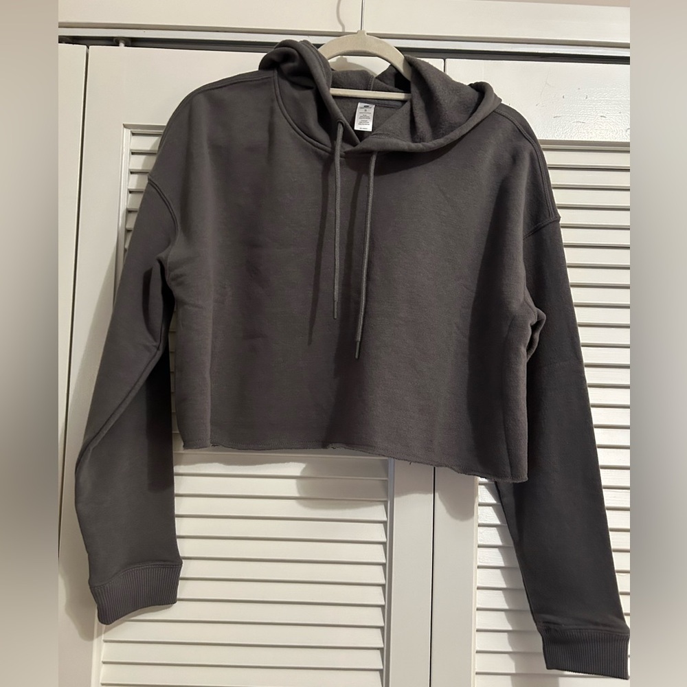 90 Degrees Grey Cropped Hoodie - New